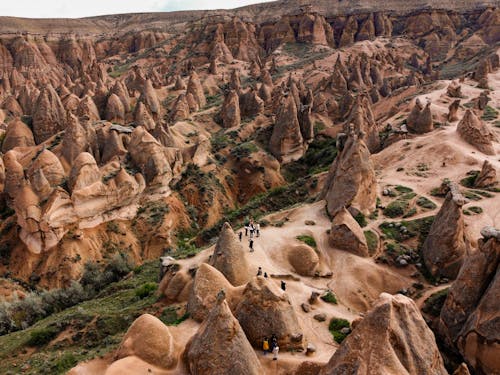 Kostnadsfri bild av cappadocia, drönarbilder, fågelperspektiv