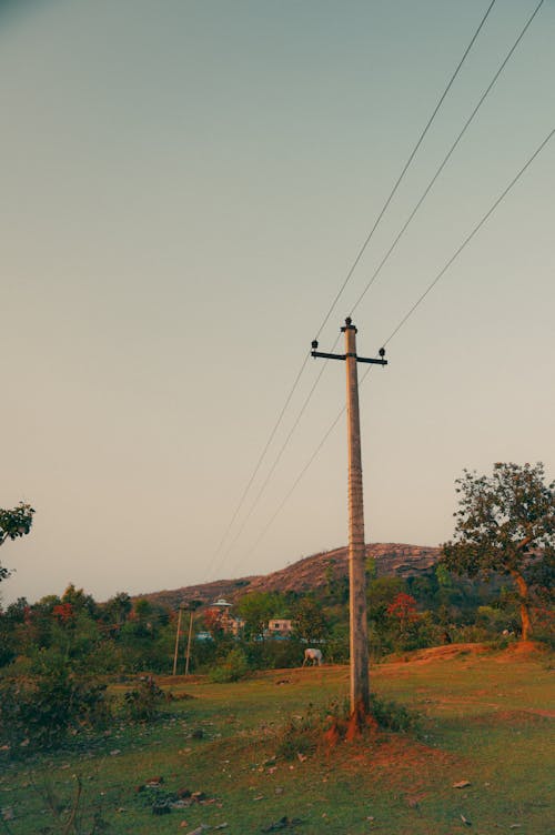 Fotobanka s bezplatnými fotkami na tému dedinský, elektrická energia, elektrické vedenia