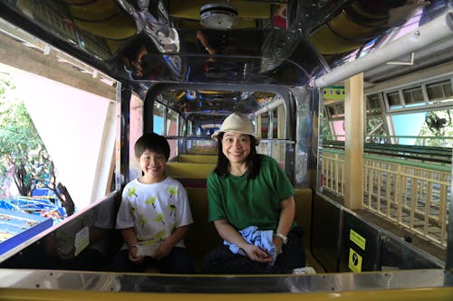 boy with mother in the park