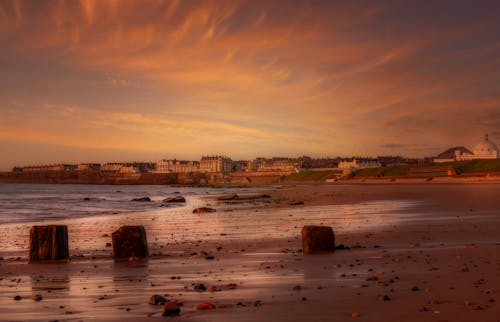 Безкоштовне стокове фото на тему «берег, будівлі, Захід сонця»