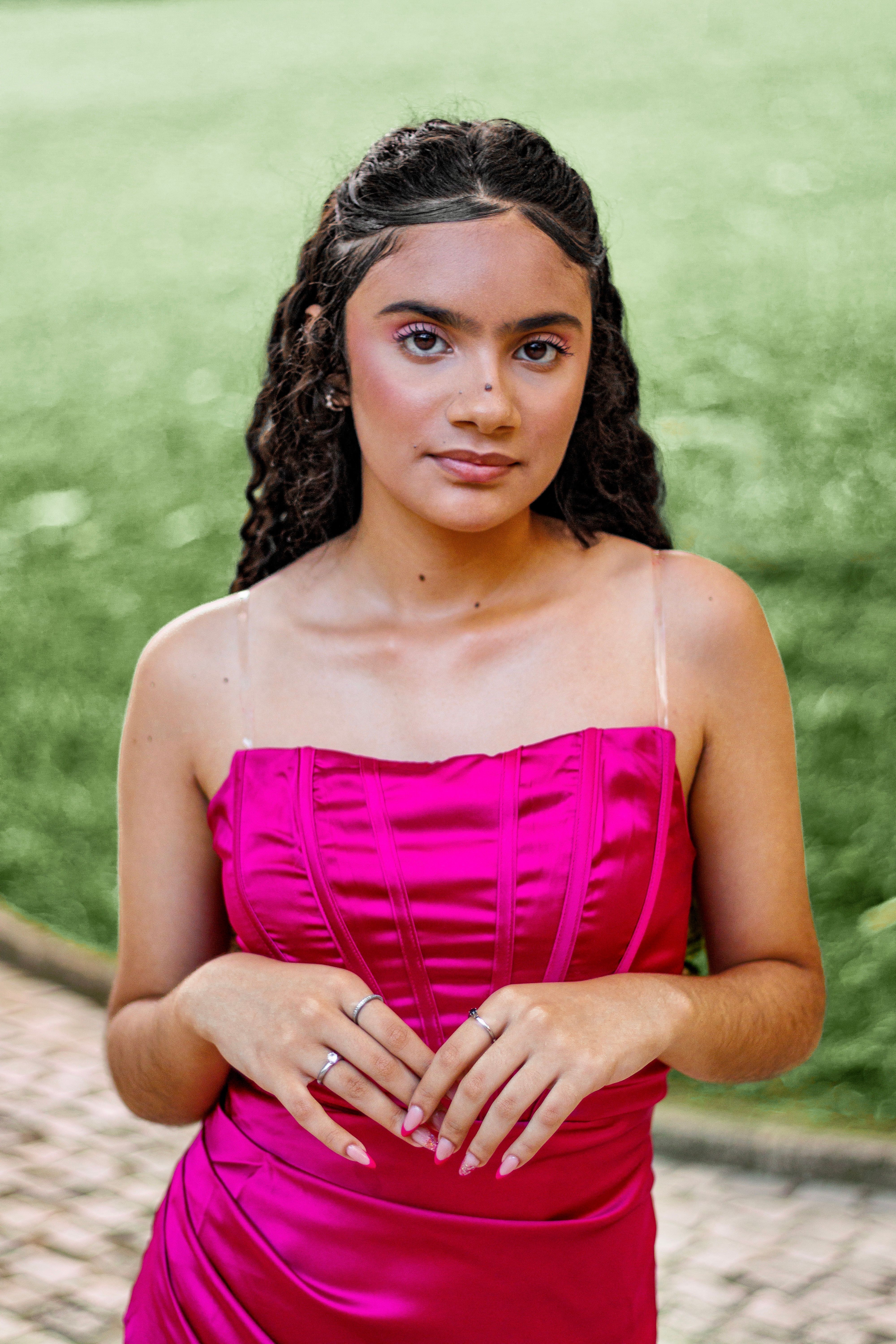 Portrait of Woman Wearing Pink Dress · Free Stock Photo