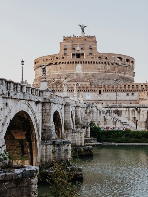 St. Angelo Bridge and a Castle in Rome 