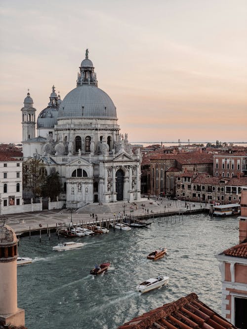 View of a Canal and Basilica in Venice 