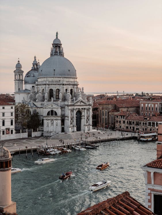 View of a Canal and Basilica in Venice 