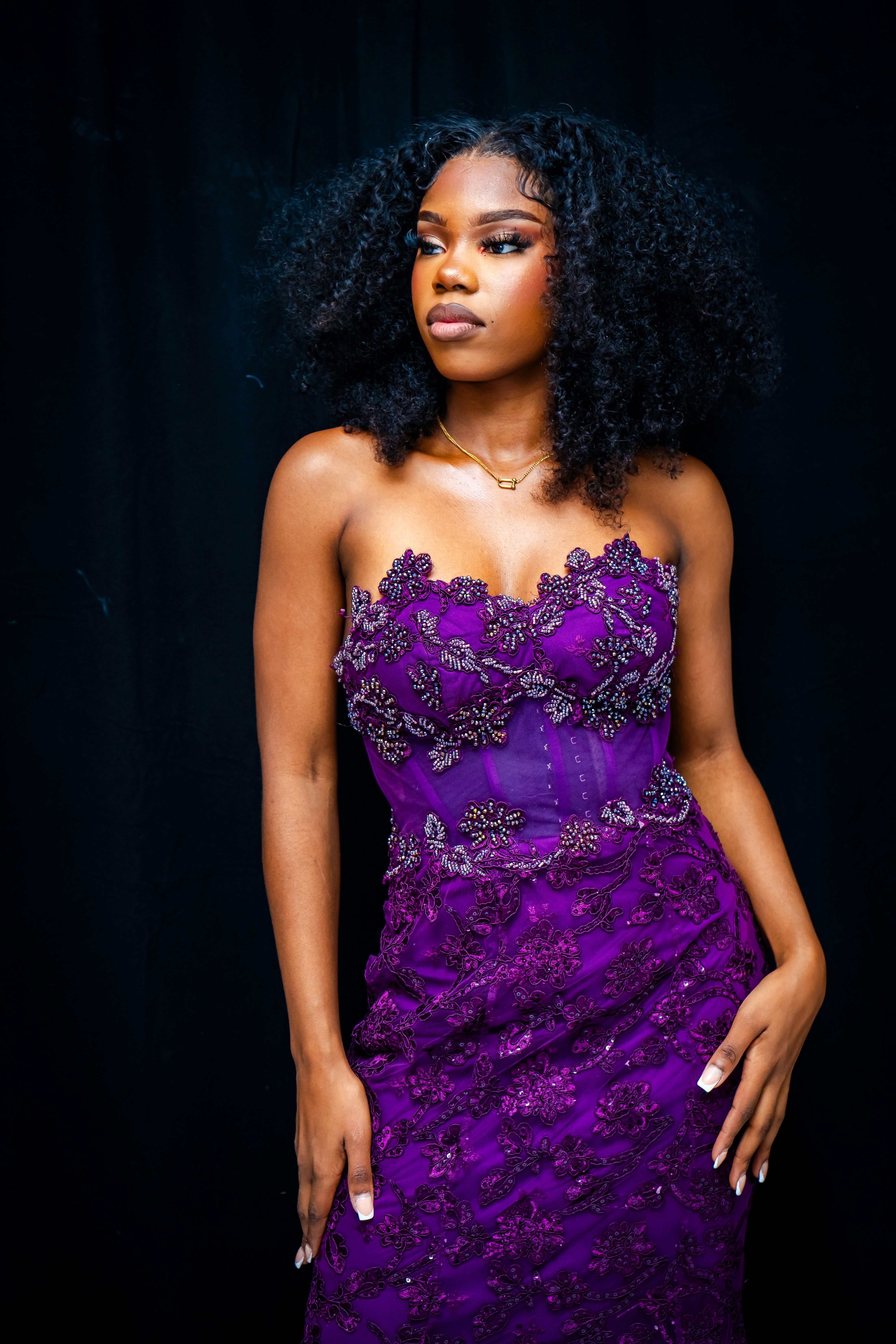 Photo of a Young Woman Wearing an Embroidered Purple Dress · Free Stock ...