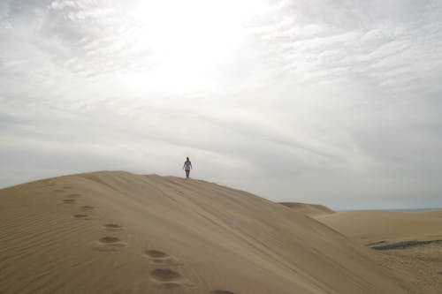 Person Talking on Desert