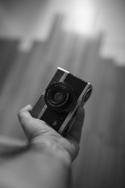 Základová fotografie zdarma na téma analogový fotoaparát, černobílý, detail