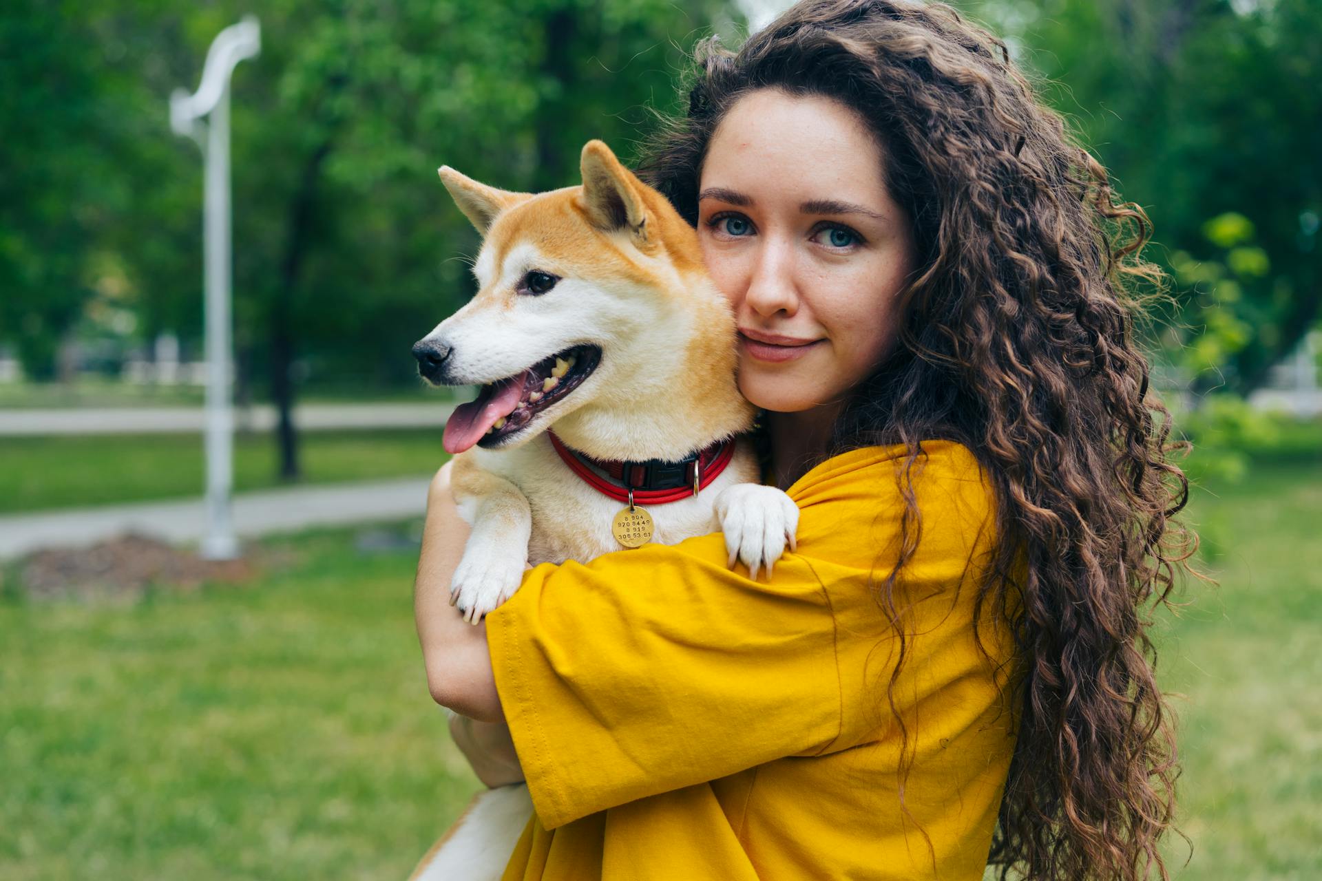 Portrait of Woman with Shiba Inu 