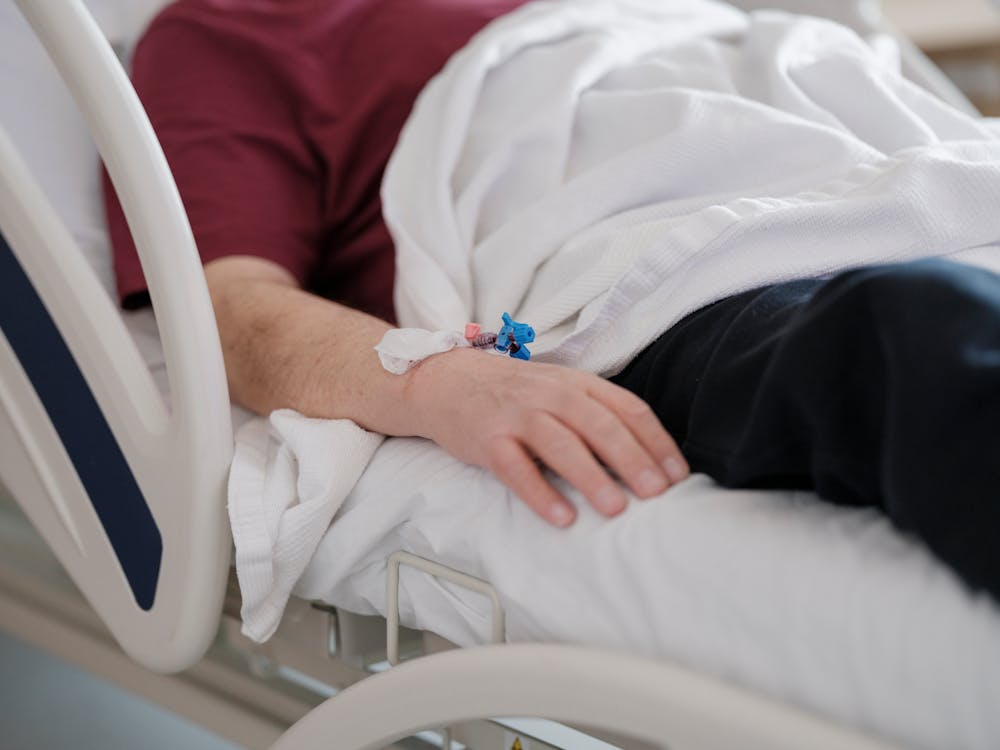 a patient with serum administered in the hospital