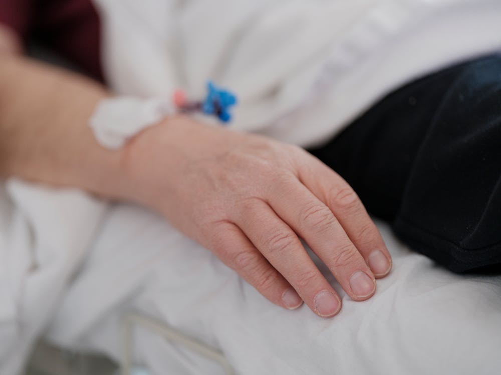 a patient with serum administered in the hospital