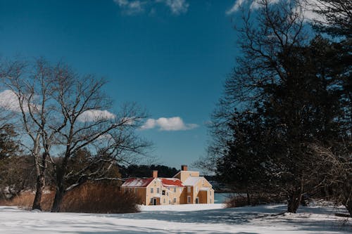 Landscape Photography of House Under Calm Blue Sky