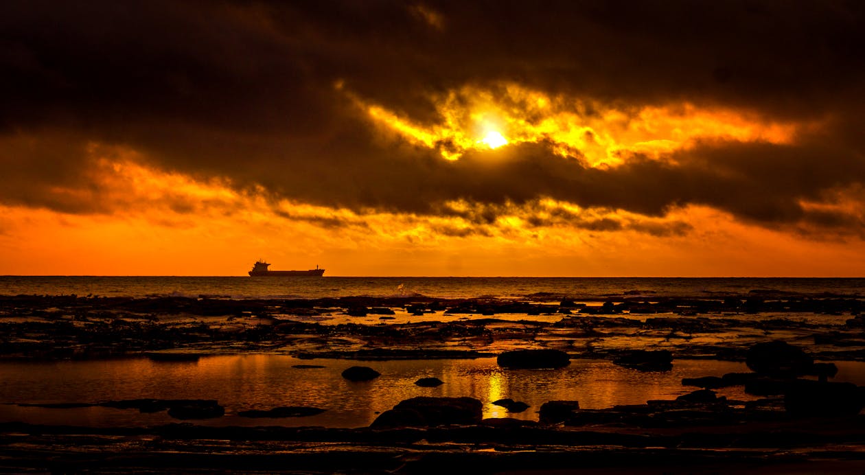 Sunset Over the Sea Shore