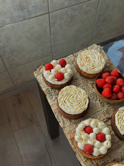 Small Ready-to-Eat Cakes on a Tray