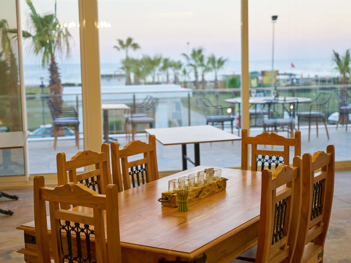 Beachfront dining terrace
