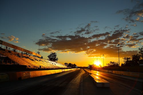 Black Top Road during Sunset