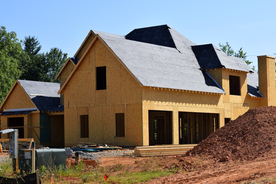Development of new construction homes waiting to be completed as housing starts slow to record lows. 