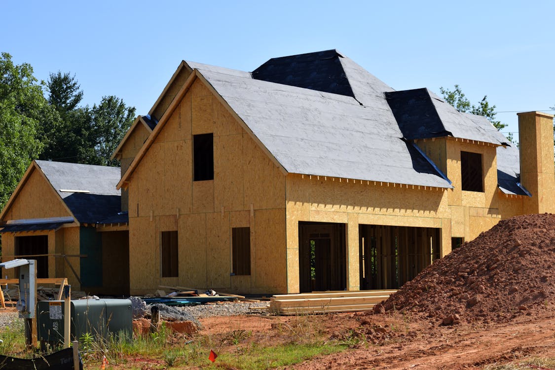 Development of new construction homes waiting to be completed as housing starts slow to record lows. 