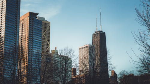 Free High-rise Buildings Under Blue Sky Stock Photo