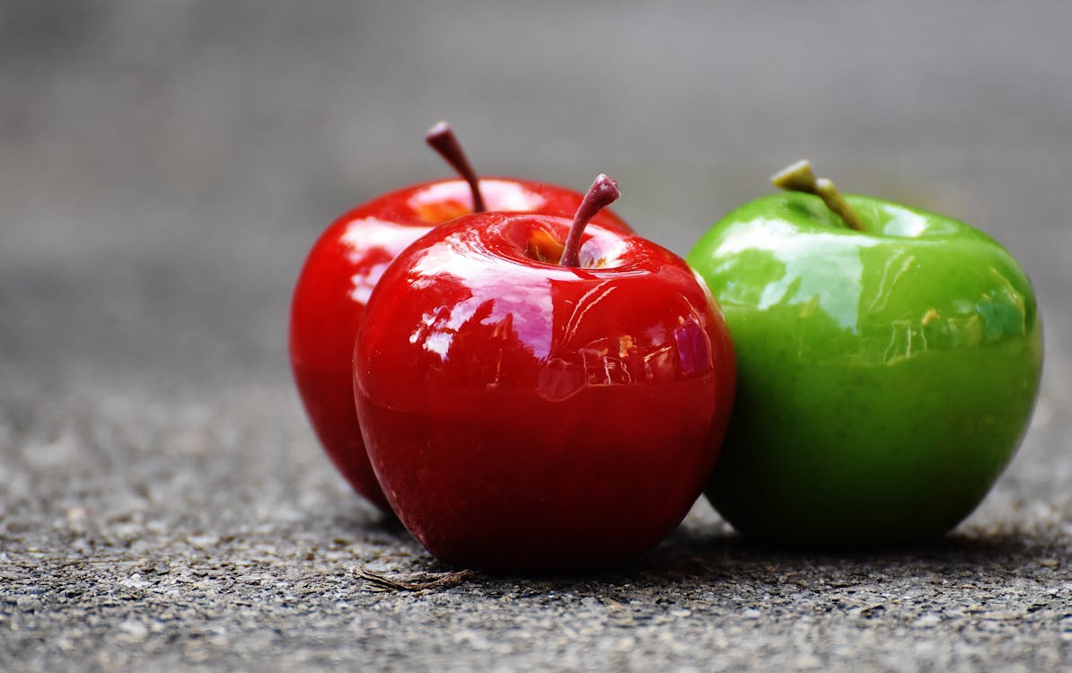 Free Three Apple Fruits Stock Photo