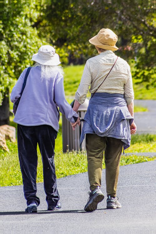 걷고 있는, 공원, 노인의 무료 스톡 사진