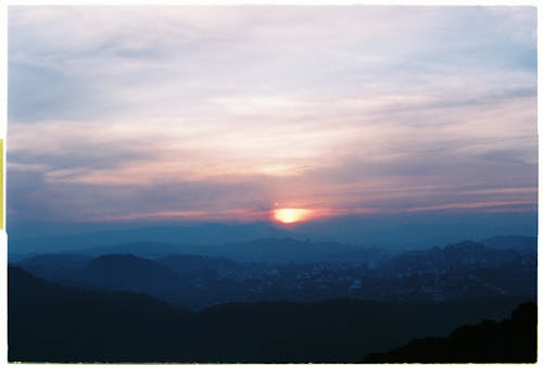 ドローン撮影, ポラロイド, 日没の無料の写真素材