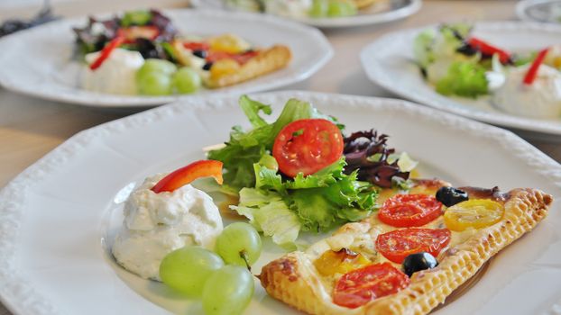 White Ceramic Platter With Dish