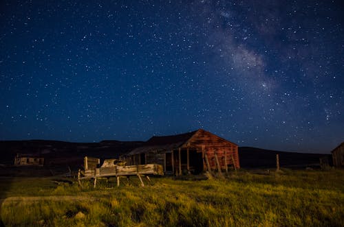 Imagine de stoc gratuită din cabane, Calea Lactee, casă de lemn