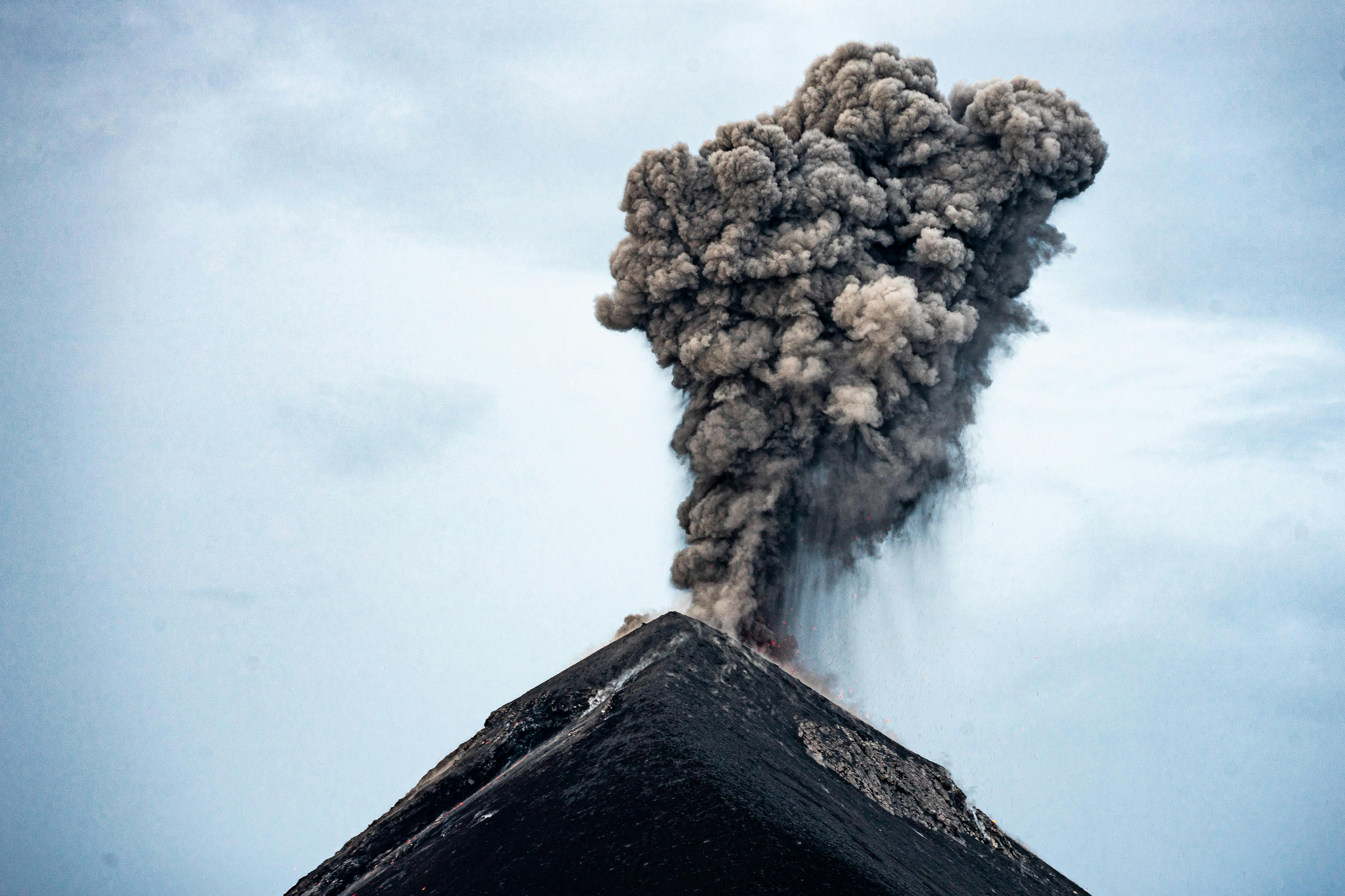 smoking krakatoa volcano