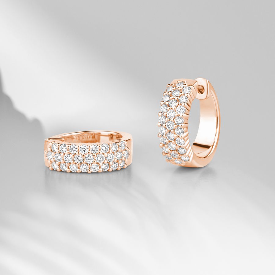Diamond studded gold earrings