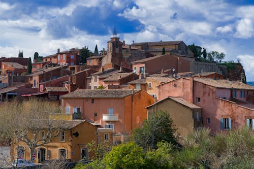 A village in the french countryside with red roofs