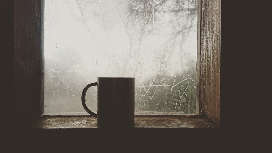 Silhouette of Mug Near Windowpane