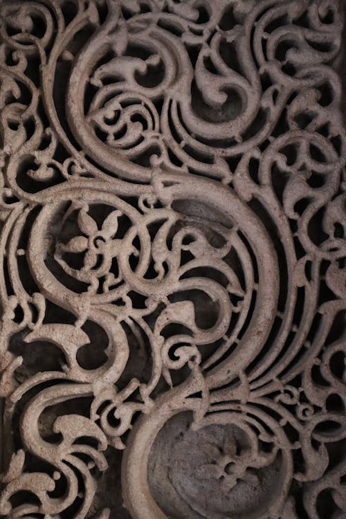 An intricate design carved into a wall