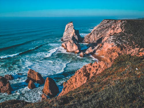 Foto stok gratis batu, garis pantai, gelombang