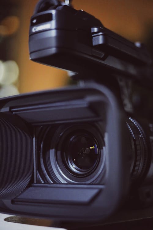 Free Black Canon Professional Video Camera Stock Photo