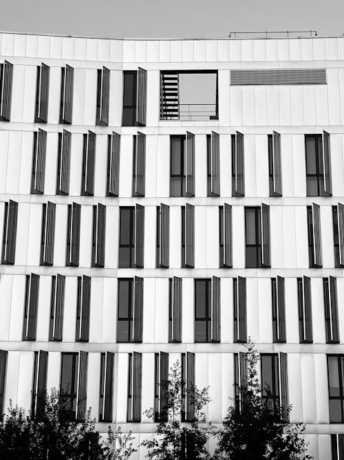 Darmowe zdjęcie z galerii z budynek, czarno-biały, fasada