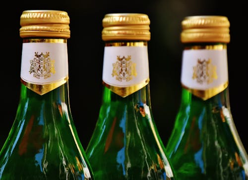 Three Green Glass Bottles