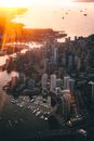 Bird's Eye View Of City During Sunset