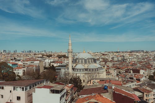 The view of the city from a high building