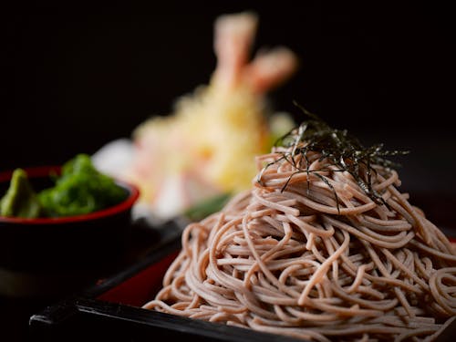 Pasta On Black Plate