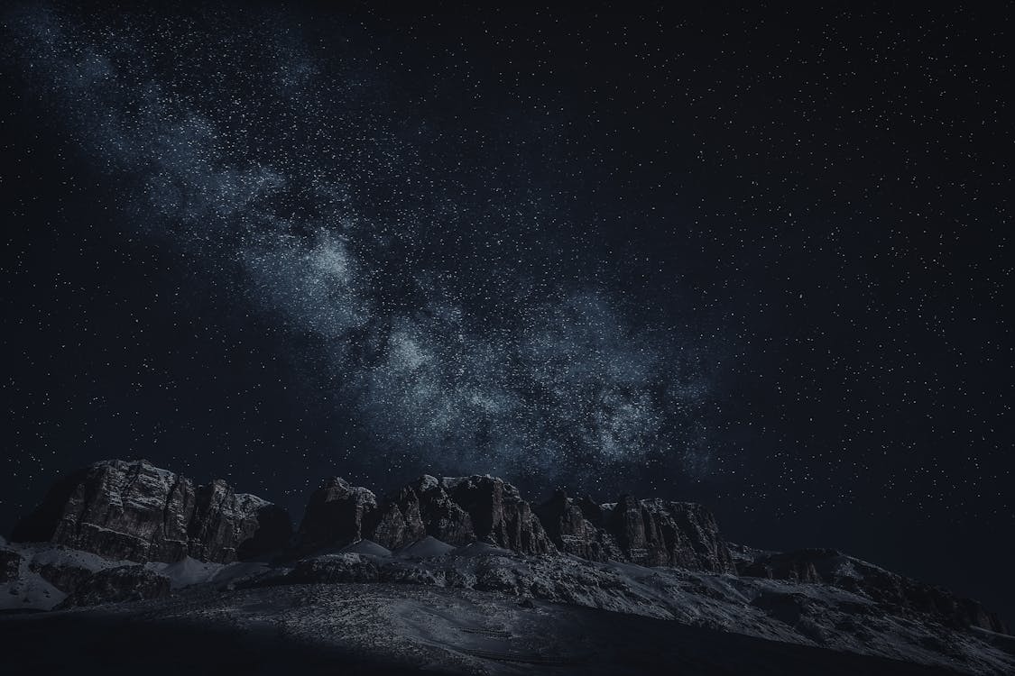Free Canion Mountains on Night Sky Stock Photo