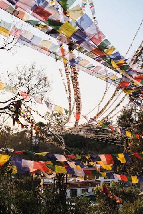 Prayer flags in the sky