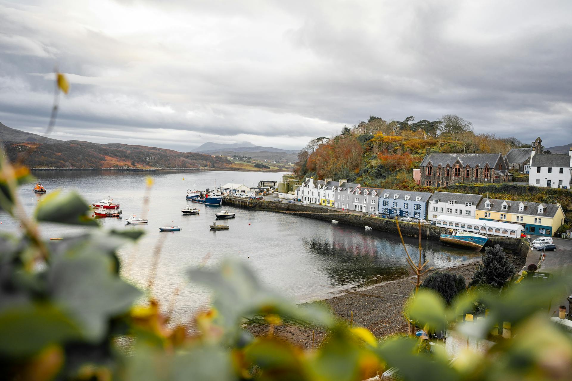 Town on Seashore on Skye Island in Scotland