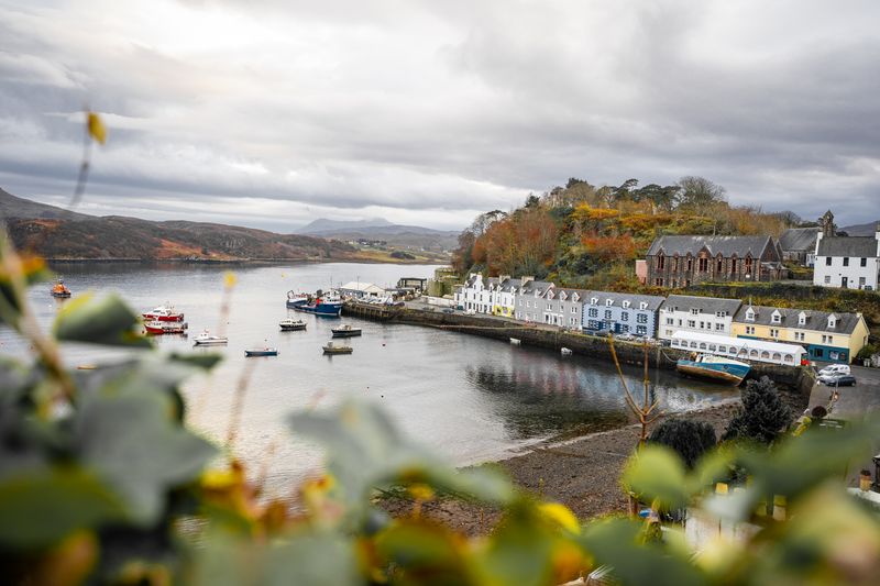 Colourful houses at Portree Harbour on the Isle of Skye Scotland