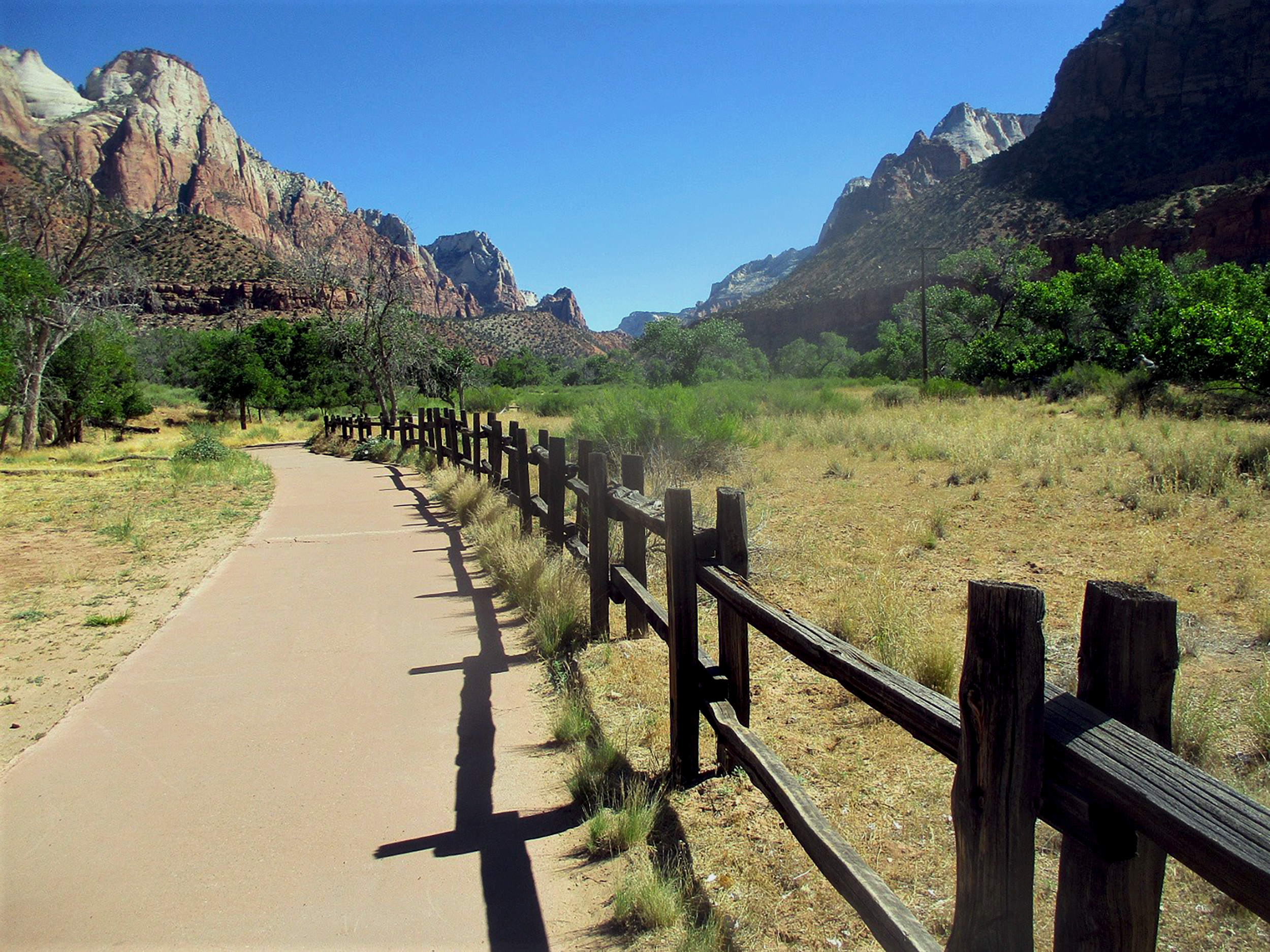 The paved Riverside Walk along the Virgin River in Zion