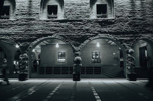 Foto stok gratis hitam & putih, kota, lengkungan