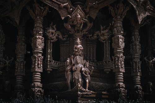 A statue of a god in a temple