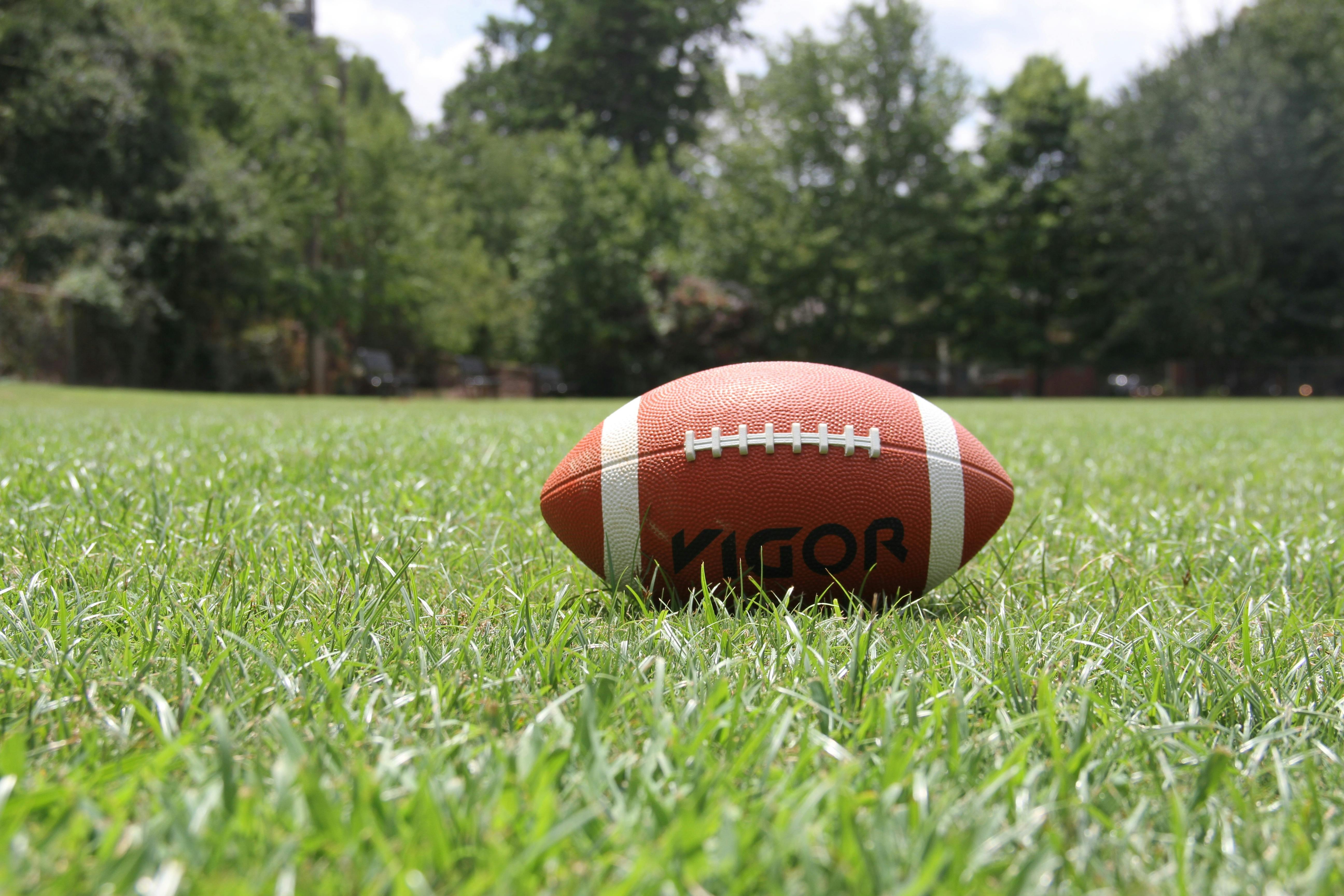 american football on grass