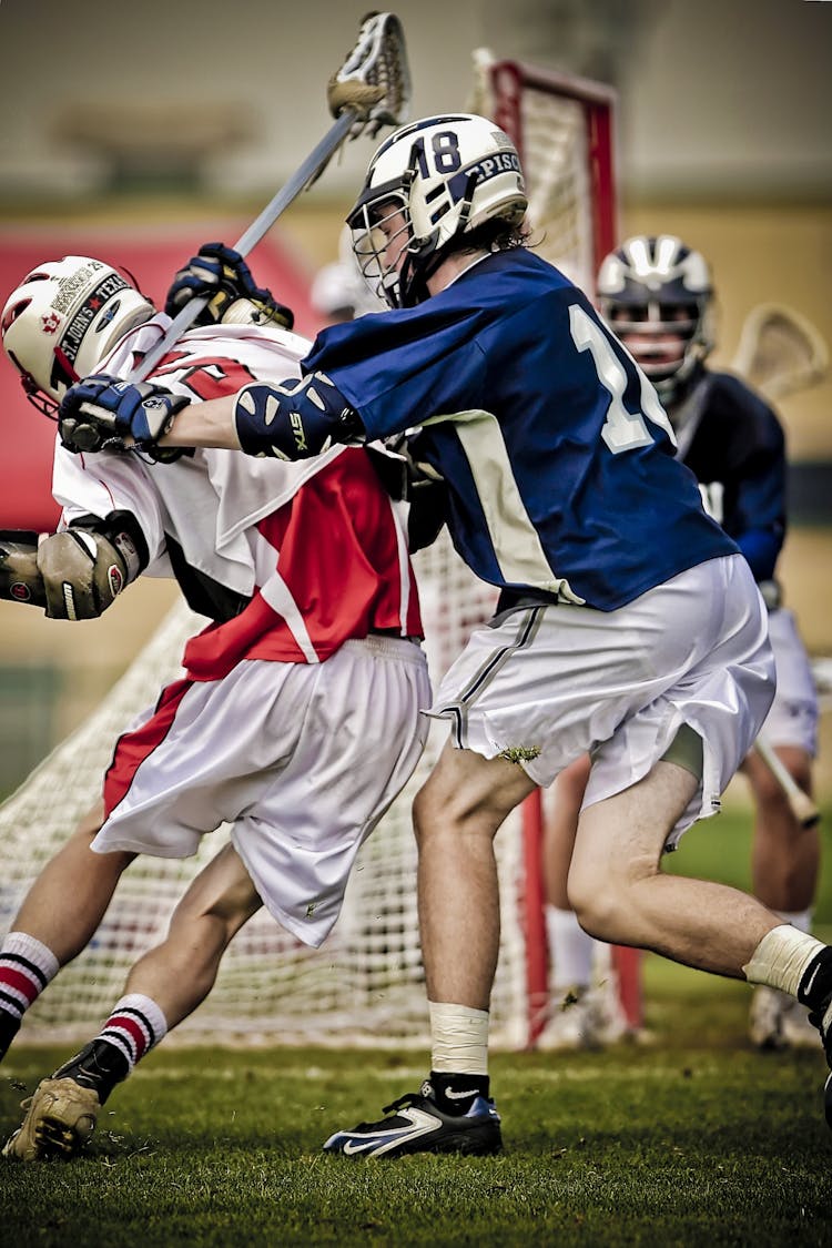 Lacross Player Battling On The Field