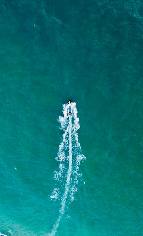 Imagine de stoc gratuită din barcă cu motor, fotografie cu drona, fotografiere verticală