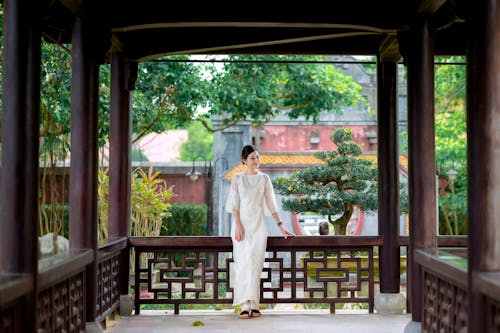 Woman in White, Traditional Clothing 